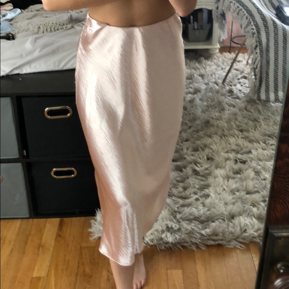 Satin midi skirt
